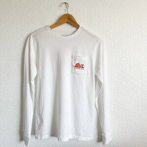 Vineyard Vines Youth Large Halloween Fall Pumpkin Whale Graphic Long Sleeve Tee